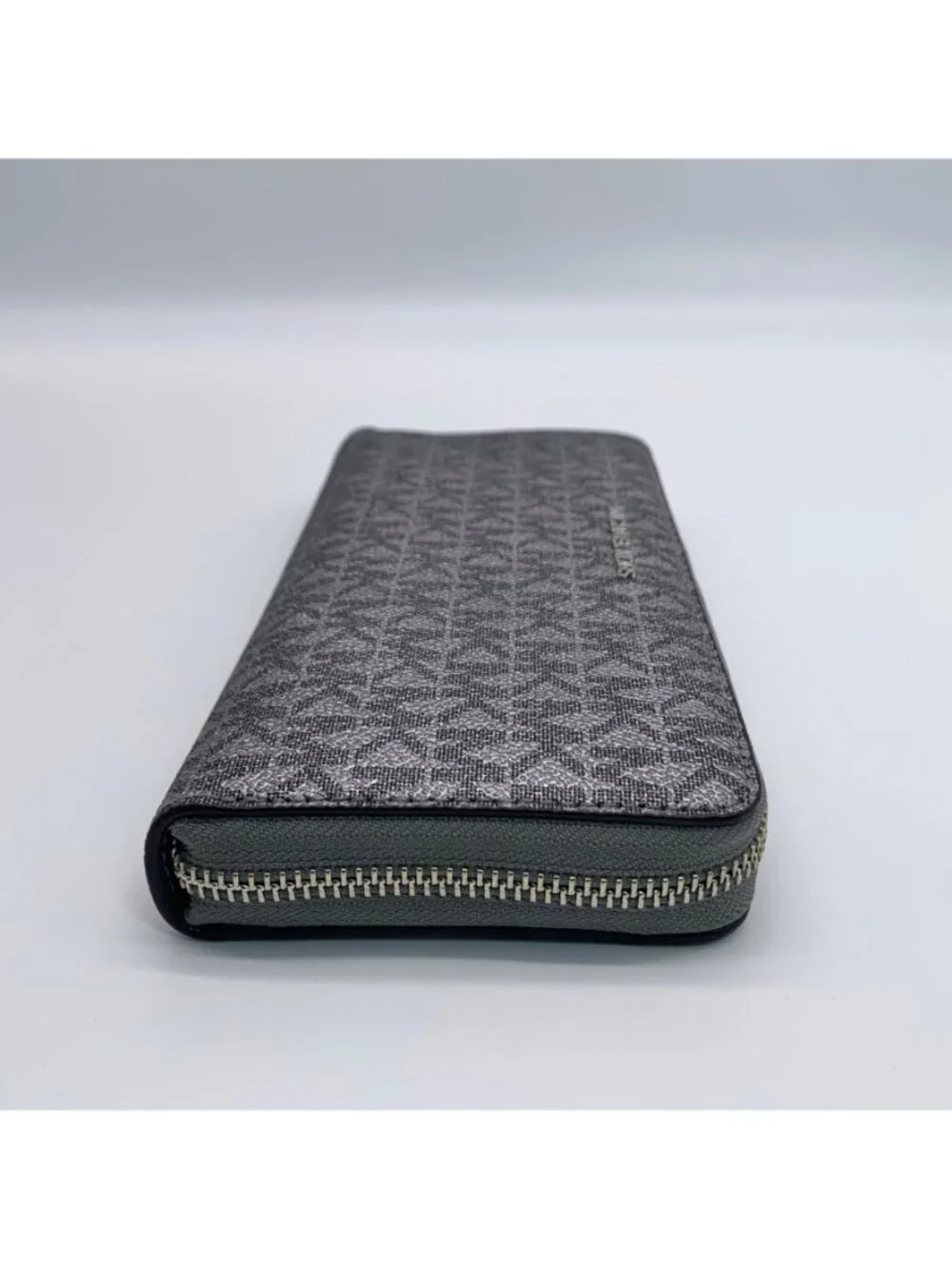 Michael Kors Dark Silver Monogram Jet Set Wristlet